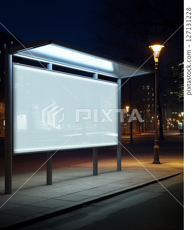 Billboards, advertising media at bus stops 127131228