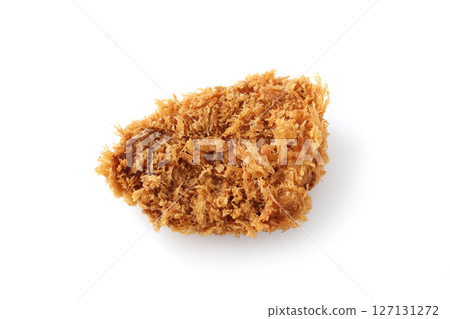 在白色背景上的炸豬排 127131272