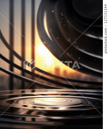 Advertising poster background for cosmetics and skin care. Black and gold tone, beautiful and luxurious. 127131344