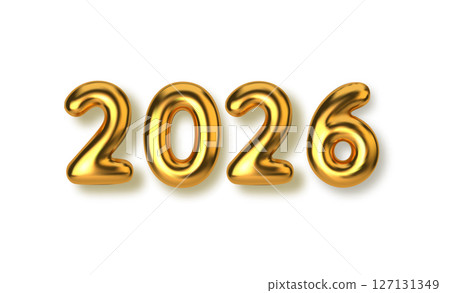 3d Gold 2026 numbers vector illustration, perfect for New Year celebration designs, holiday decorations, and festive promotions. Luxurious style, ideal for event marketing and digital media. 3d Gold 2026 numbers vector illustration, perfect for New Year celebration designs, holiday decorations, and festive promotions. Luxurious style, ideal for event marketing and digital media. 127131349
