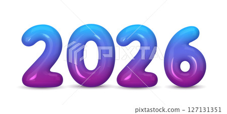 Vibrant 2026 vector 3D illustration with blue and purple gradient numbers. Perfect for New Year celebrations, marketing materials, and future planning. Eye-catching and trendy design. Vibrant 2026 vector 3D illustration with blue and purple gradient numbers. Perfect for New Year celebrations, marketing materials, and future planning. Eye-catching and trendy design. 127131351