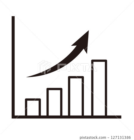 Simple arrow icon illustration graph Simple arrow icon illustration graph 127131386