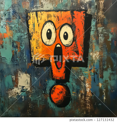 Red exclamation mark on white background Red exclamation mark on white background 127131432