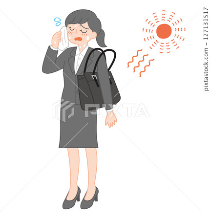 暑假揮汗如雨的求職學生(裙裝) 暑假揮汗如雨的求職學生(裙裝) 127131517