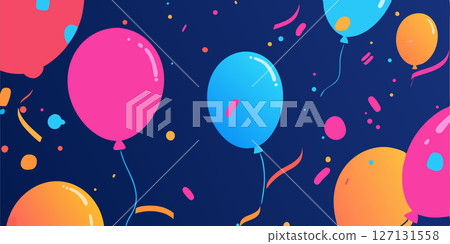 Vibrant Balloon Celebration Festive Background for Parties Events Vibrant Balloon Celebration Festive Background for Parties Events 127131558