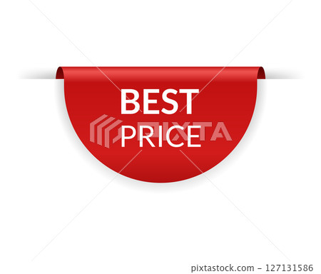 Corner or ribbons icon. Product red banner, price shopping tag. Promotion sale badge, special offer sticker. Discount and price offer concept. Vector sticker template Corner or ribbons icon. Product red banner, price shopping tag. Promotion sale badge, special offer sticker. Discount and price offer concept. Vector sticker template 127131586