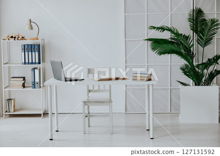 office interior with laptop desk office interior with laptop desk 127131592