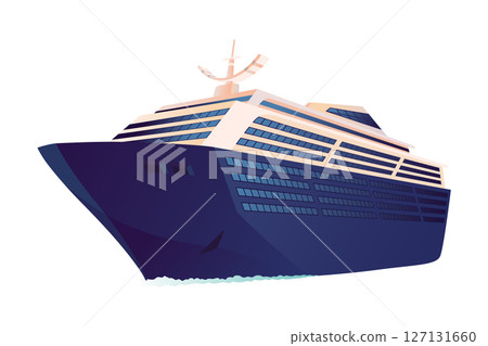 Cruise Ship vector illustration isolated on white background, eps Cruise Ship vector illustration isolated on white background, eps 127131660