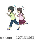 Boys and girls running hard 127131863