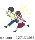 Boys and girls running with smiles 127131864
