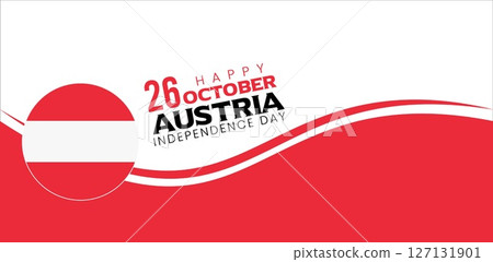 Happy Austria Independence Day - October 26th - Austrian Flag Design 127131901