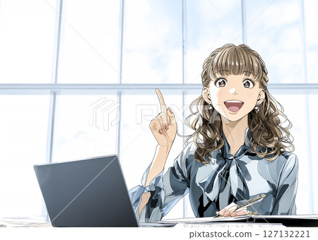 有想法的女商人的插畫素材 有想法的女商人的插畫素材 127132221