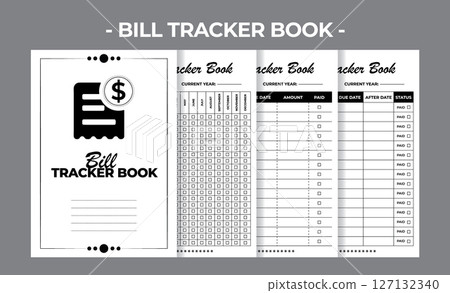 Printable Interior Pages KDP Bill Tracker Book Vector Design Template Printable Interior Pages KDP Bill Tracker Book Vector Design Template 127132340
