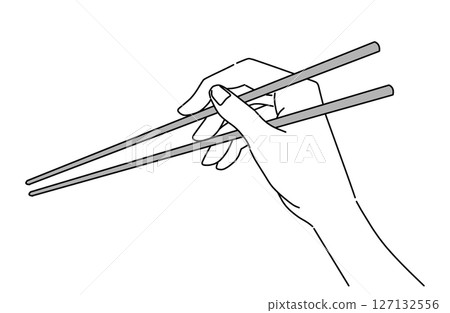 Hands holding chopsticks correctly with beautiful gestures Hands holding chopsticks correctly with beautiful gestures 127132556