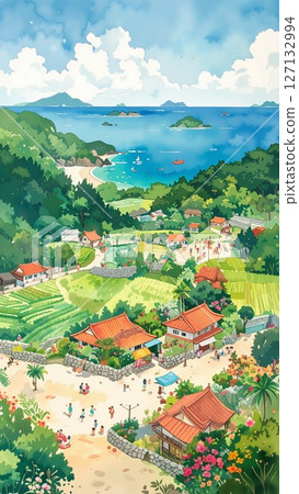 Japanese resort scenery 127132994