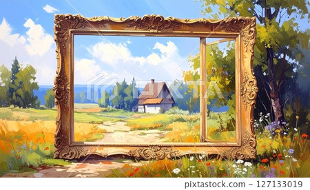 帶框風景素材 127133019