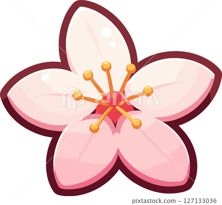 一朵櫻花的插圖 127133036