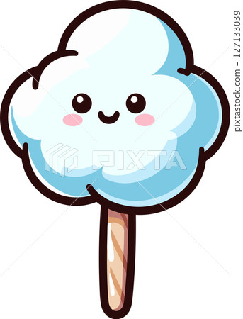 Cute cotton candy illustration 127133039