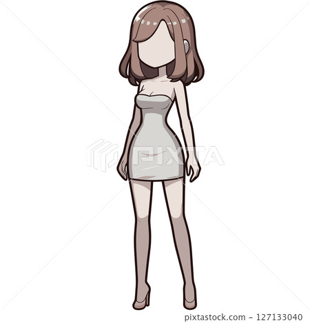 女性全身模特兒插圖 127133040