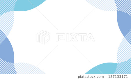 Light blue abstract wave stripe frame 127133171