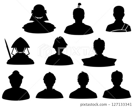 日本江戶與戰國時代的男性影像單色圖示集 127133341