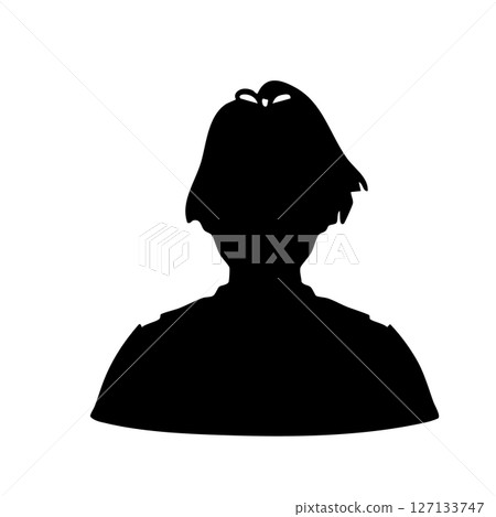 Image of a boy in the Sengoku period: monochrome illustration 127133747