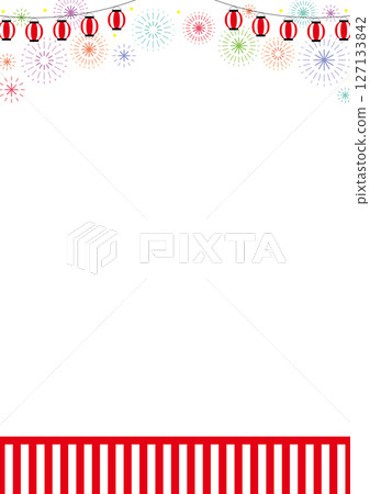 節日背景垂直燈籠和煙火向量 節日背景垂直燈籠和煙火向量 127133842