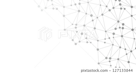 Technology polygon connection near future background monochrome gray 127133844