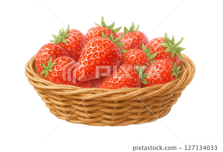 Strawberry watercolor illustration white background 127134033