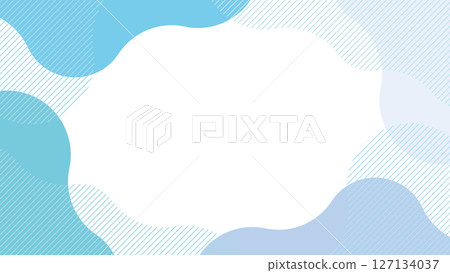 Light blue abstract wave stripe frame 127134037