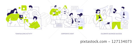 Teamwork activities isolated cartoon vector illustrations se Teamwork activities isolated cartoon vector illustrations se 127134073