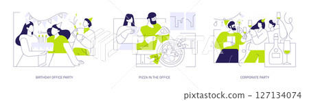 Team events isolated cartoon vector illustrations se 127134074