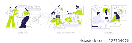 Food in the office isolated cartoon vector illustrations se 127134076