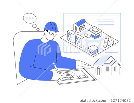 Civil engineering isolated cartoon vector illustrations. 127134082