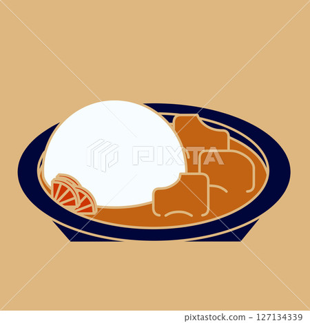 咖哩和米例證 127134339