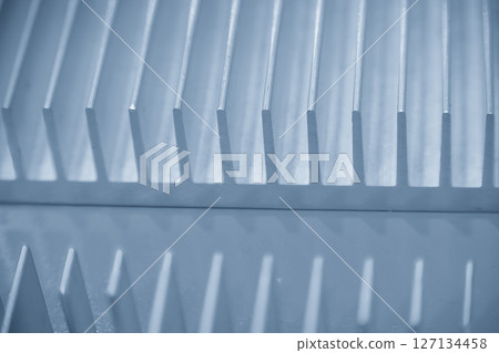 The aluminum heat sink parts in the light blue scene. The aluminum heat sink parts in the light blue scene. 127134458