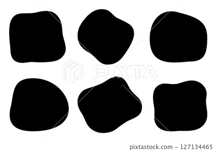 黑色輪廓流體形狀。 127134465