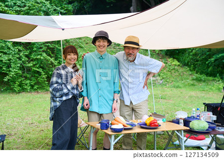 露營 戶外烤肉BBQ 家庭 親子 127134509