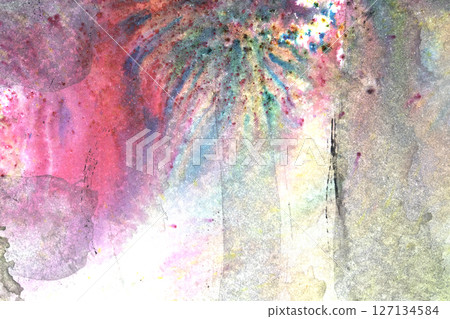Abstrac Watercolour Vibrant Rainbow Paint Blending Together in a Cloud Shape Background Abstrac Watercolour Vibrant Rainbow Paint Blending Together in a Cloud Shape Background 127134584