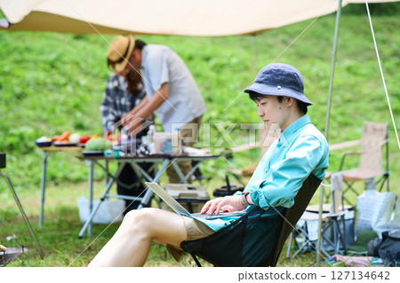 露營 戶外烤肉BBQ 家庭 親子 127134642