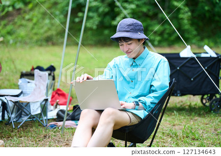 露營 戶外烤肉BBQ 家庭 親子 127134643