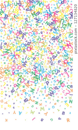 Concept of school background. Colorful childish falling letters of English language. Foreign languages study concept. Back to school banner . 127134820