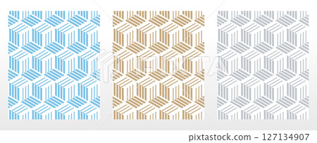Set of abstract geometric patterns. Seamless vector backgrounds. Colored ornaments Graphic modern patterns Simple lattice graphic design Set of abstract geometric patterns. Seamless vector backgrounds. Colored ornaments Graphic modern patterns Simple lattice graphic design 127134907