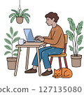 Home office setup for remote work crafting a cozy space for virtual meetings 127135080