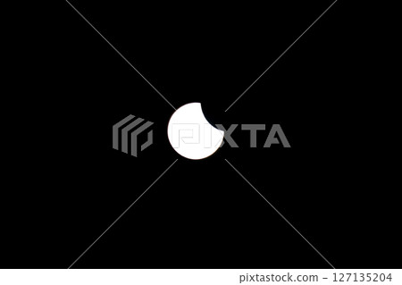 partial solar eclipse, black and white partial solar eclipse, black and white 127135204