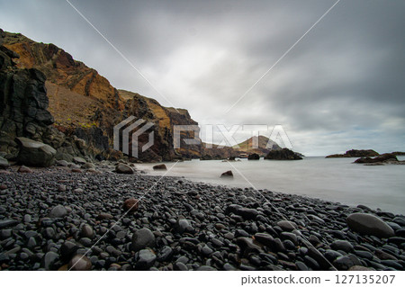 Coast with cliffs and sea in Madeira 127135207