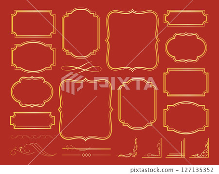 Gorgeous gold frame set 127135352