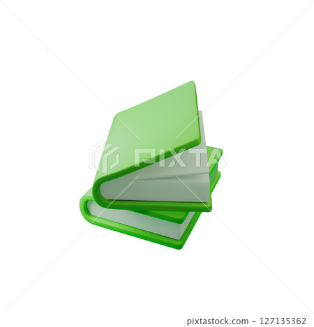 3d Dynamic green book isometric vector illustration. Ideal for education, reading, e-learning, and library concepts. Perfect for modern designs and creative projects. 127135362