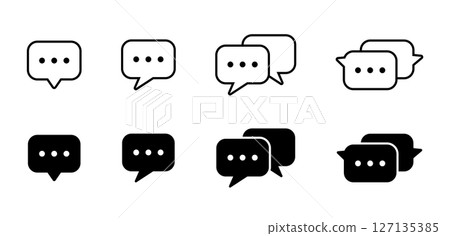 Speech bubble, dialogue, chat, communication, conversation, icon set, vector Speech bubble, dialogue, chat, communication, conversation, icon set, vector 127135385