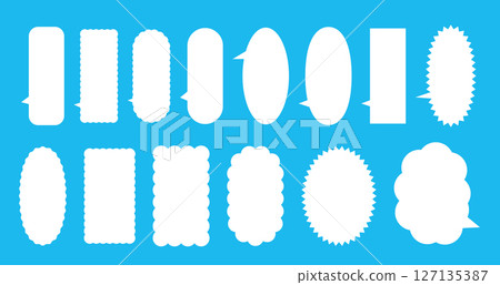 Speech bubble vertical white light blue background simple vector set 127135387
